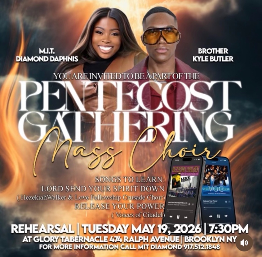 Pentecost Mass Choir Rehearsal Invite 