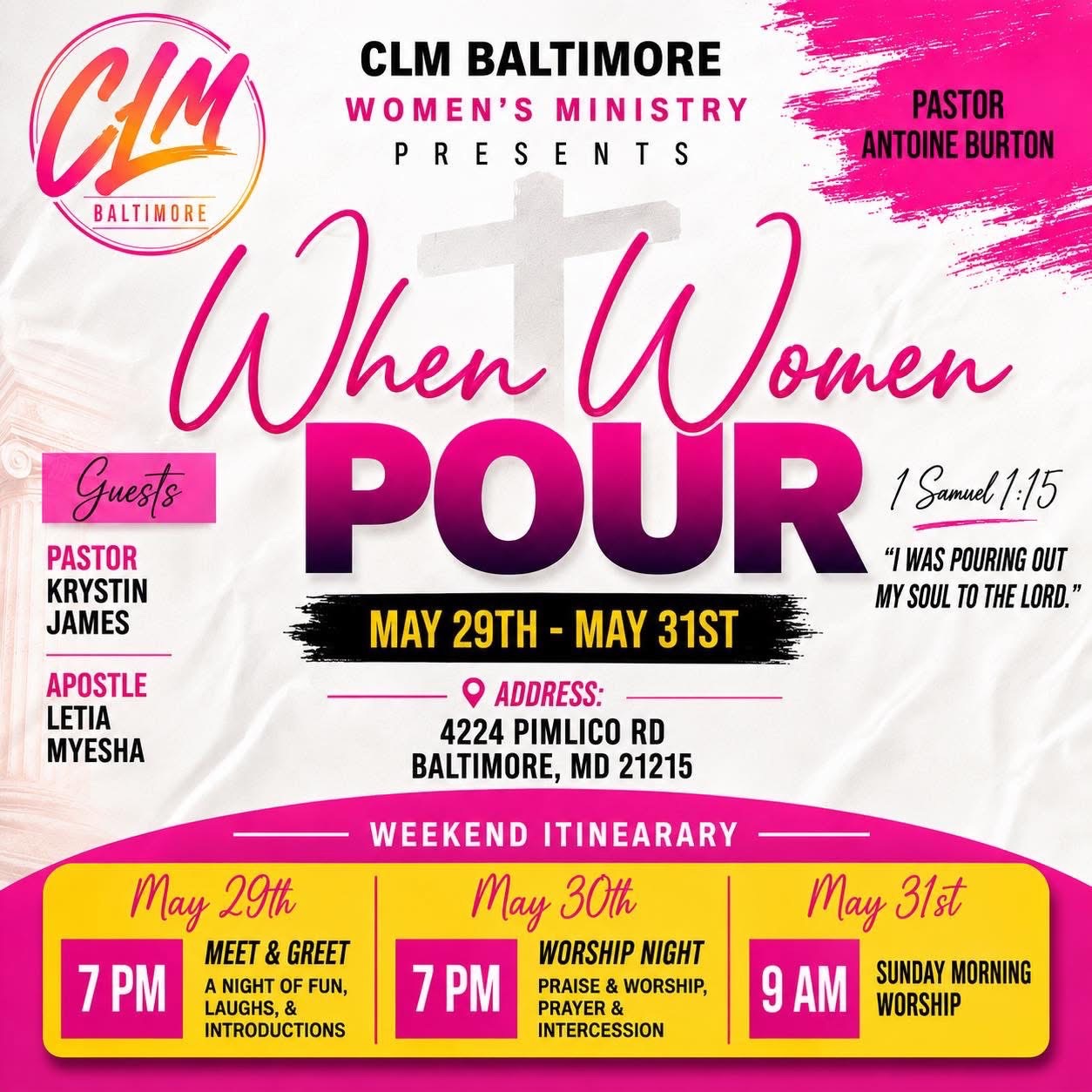 When Women Pour Women’s Conference hosted by CLM Baltimore Women’s Ministry